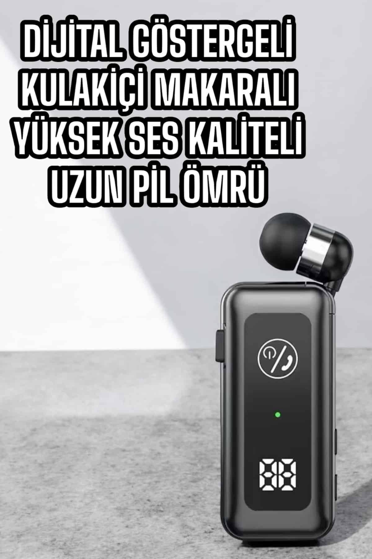 Kablolu Bluetooth Kulaklık Kulak İçi Stereo Mikrofonlu Dijital Göstergeli - Görsel 3
