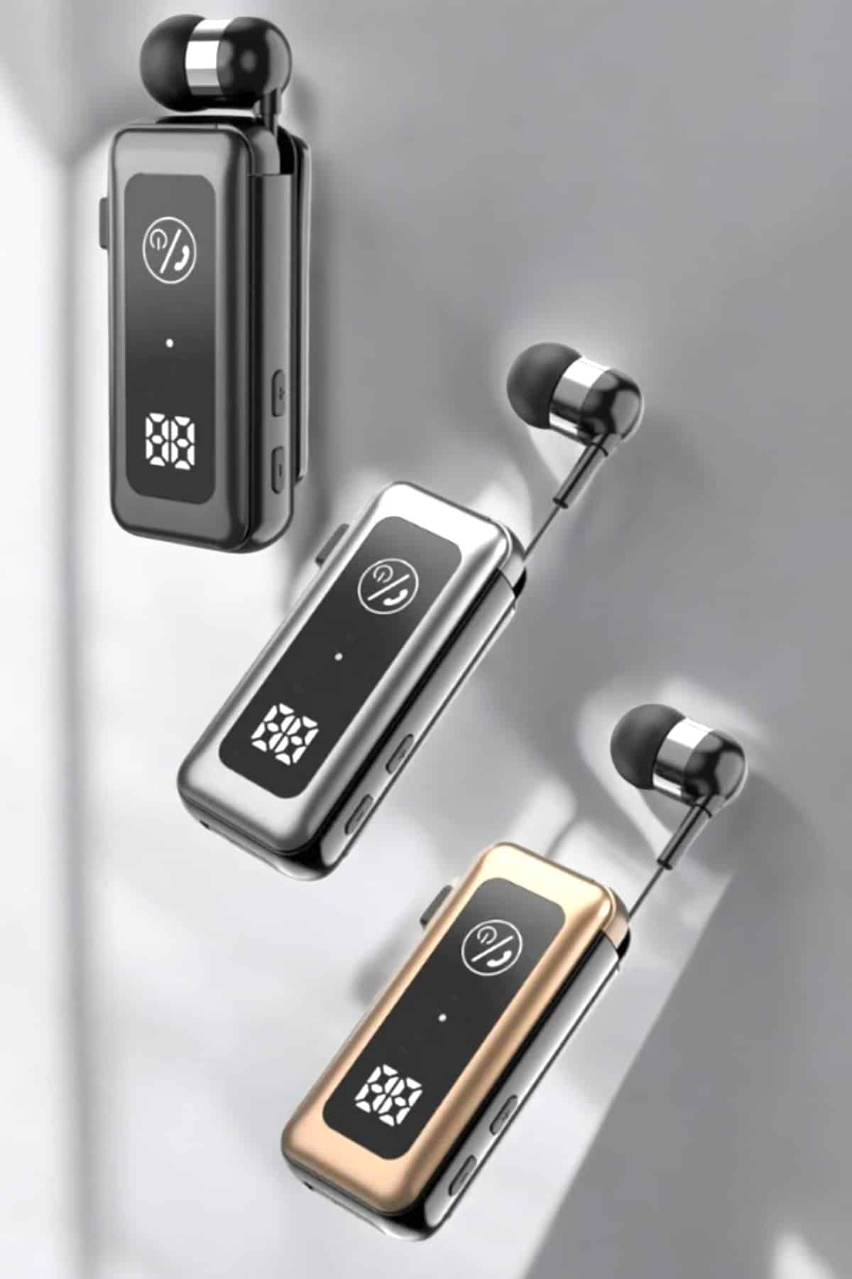 Makaralı Bluetooth Kulaklık Kulak İçi Dijital Göstergeli Yüksek Ses Kaliteli - Görsel 3