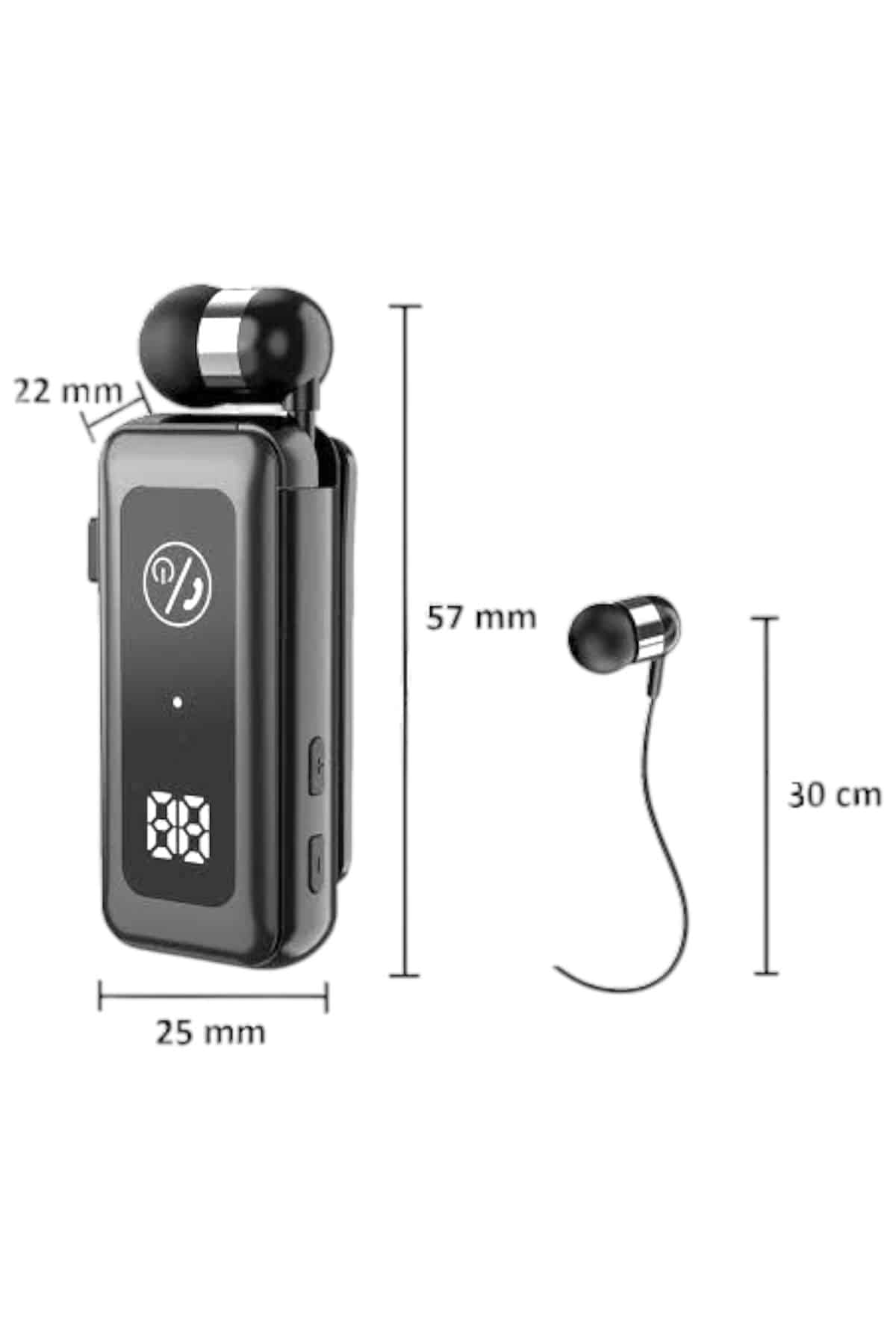 Makaralı Bluetooth Kulaklık Kulak İçi Dijital Göstergeli Yüksek Ses Kaliteli - Görsel 4