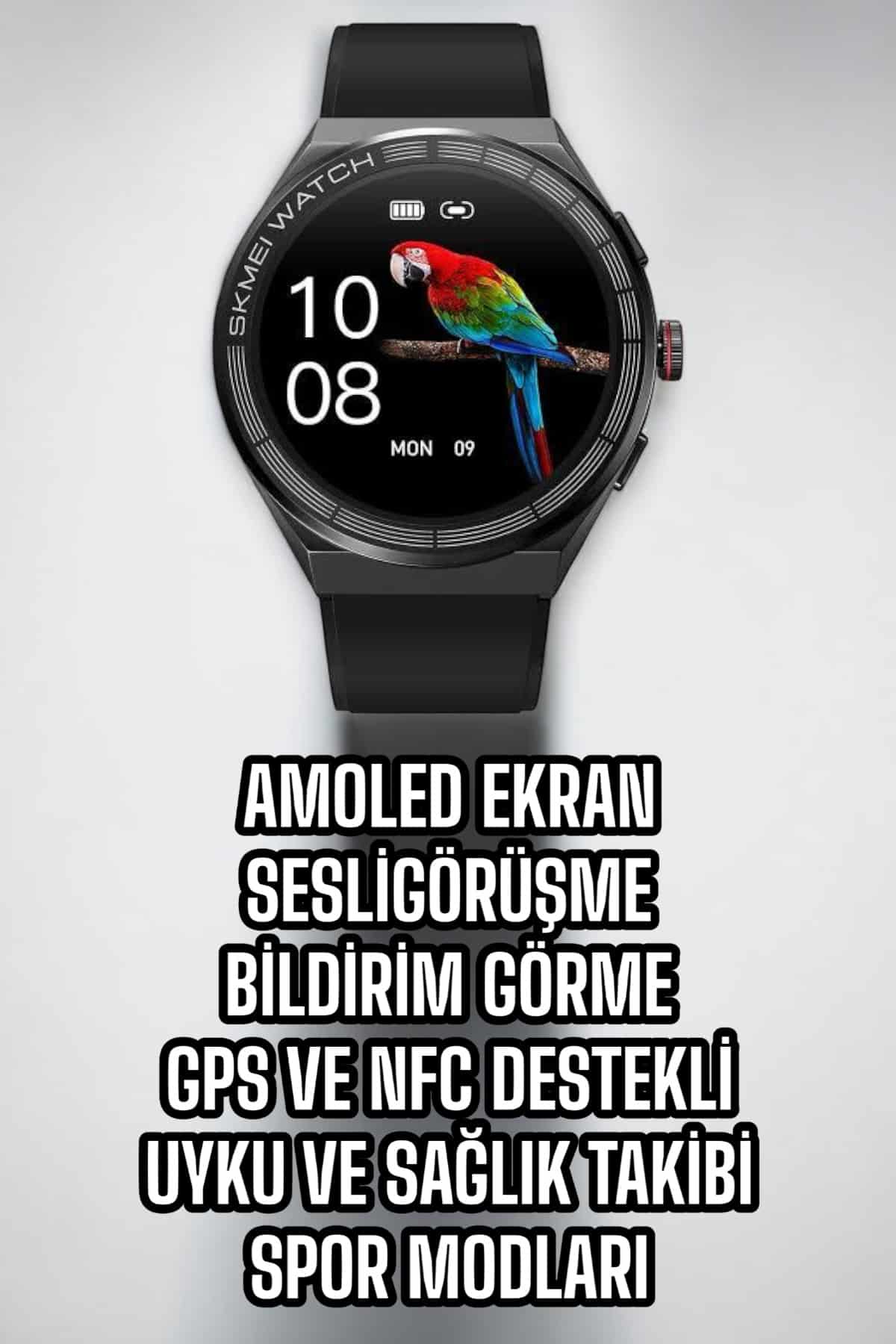 Akıllı Saat Dokunmatik Ekran Sesli Görüşme ve Bildirim Görme Sağlık Takibi - Görsel 5