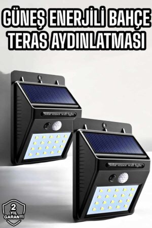 Solar Güneş Enerji Panelli Sensörlü Lamba Enerji Tasarruflu