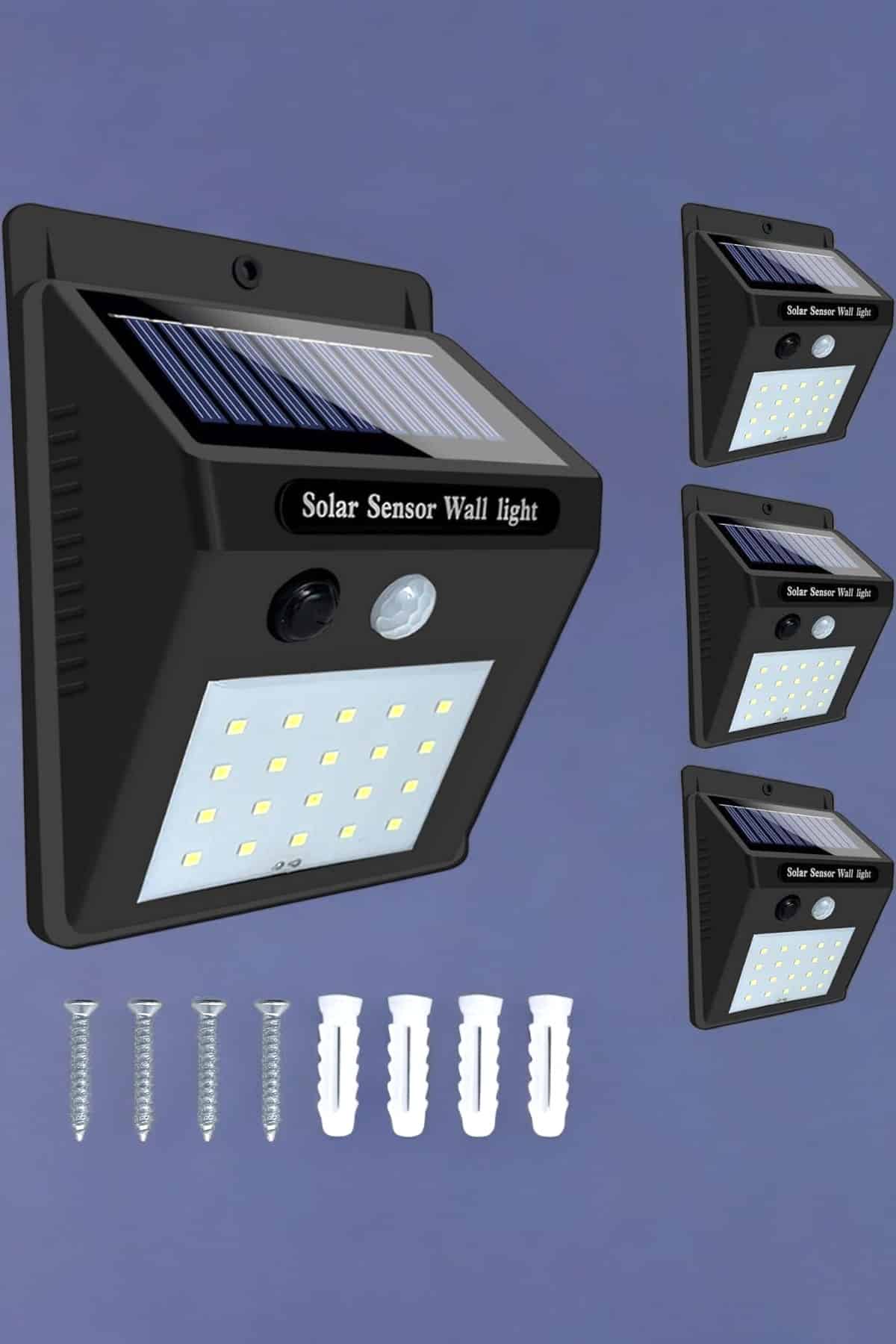 Solar Lamba Giriş Bahçe Yol Avlu Hareket Sensörlü Led Parlak Gece Su Geçirmez - Görsel 3