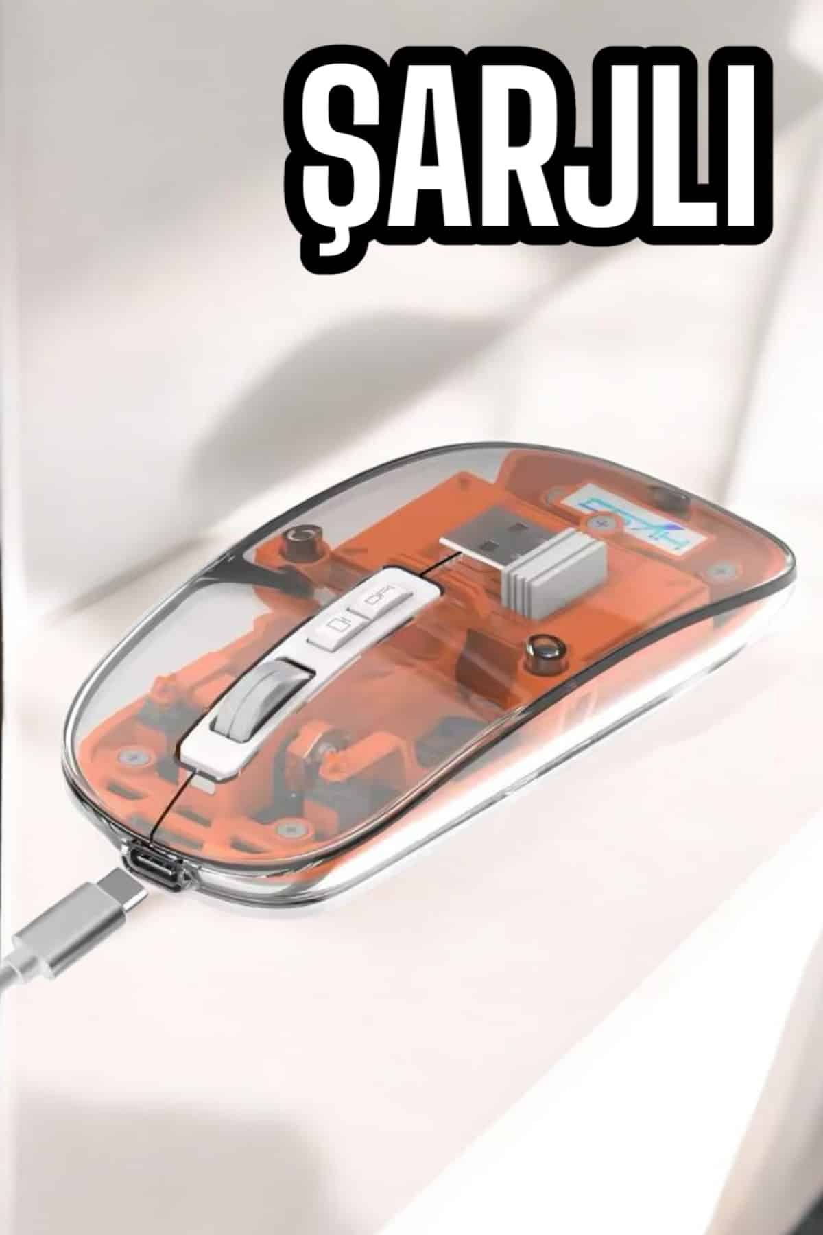 Kablosuz Mouse Fare 5.0 Bluetooth Bağlantılı USB Girişli - Görsel 2