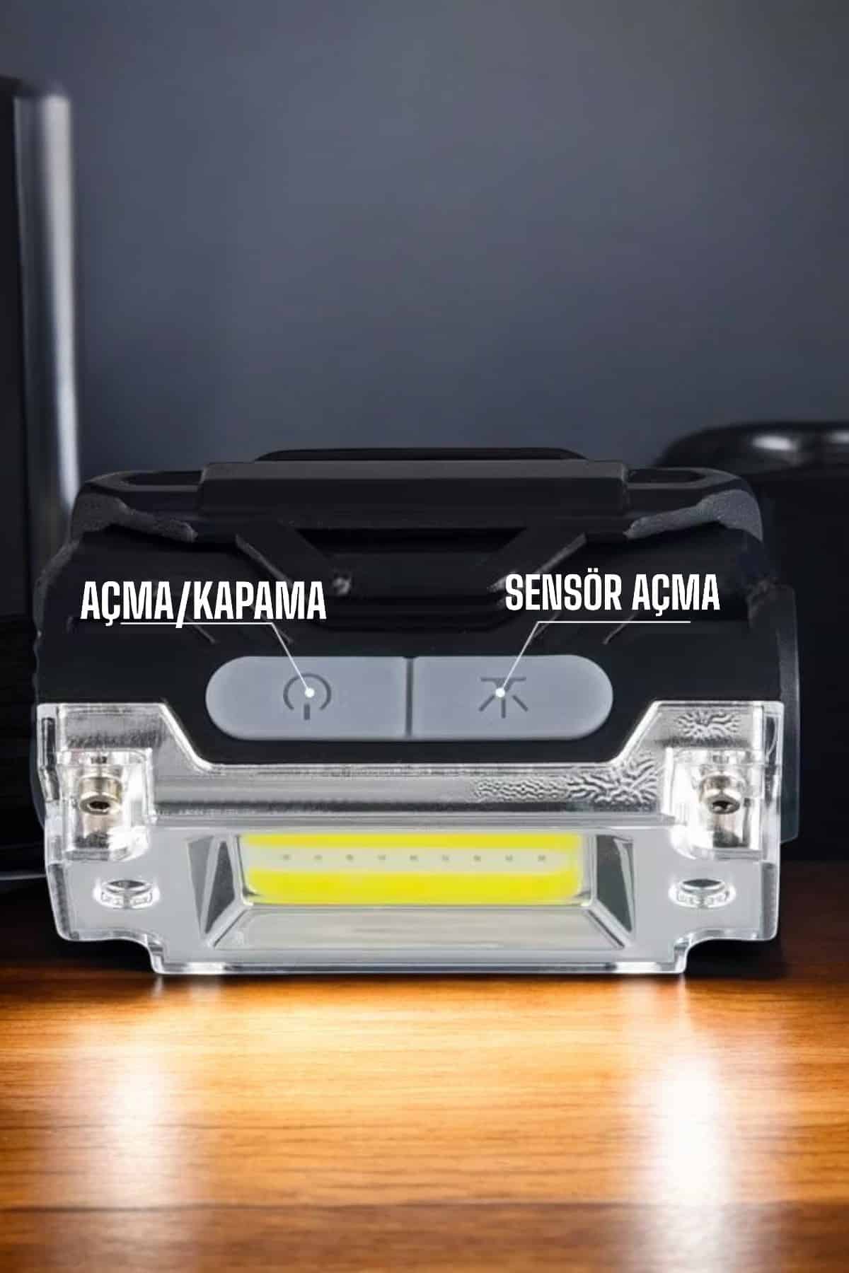 Kafa Lambası Kamp Feneri Balıkçı Feneri Başlıklı Suya Dayanıklı - Görsel 3