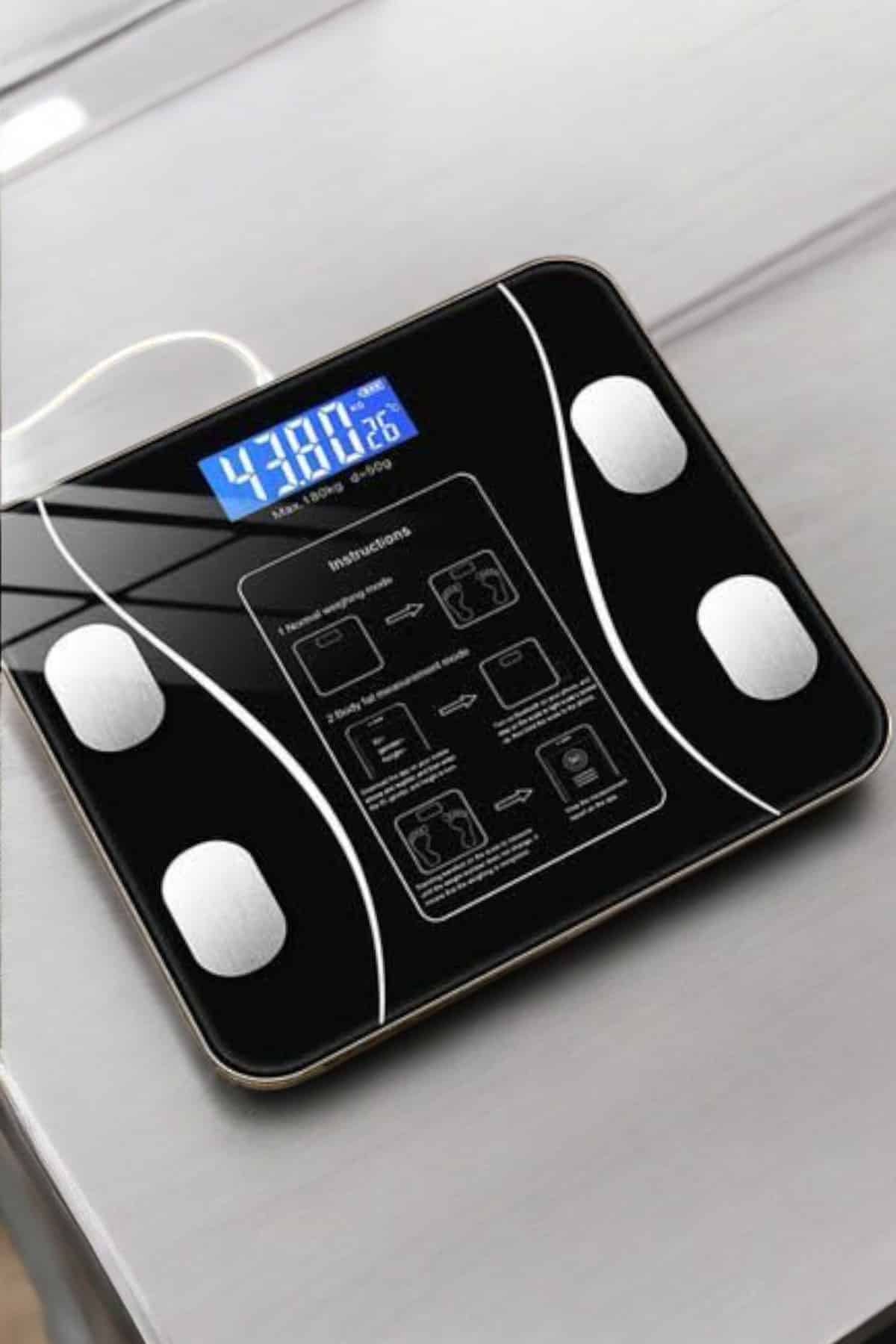 Akıllı Tartı Dijital Baskül Yağ Su Kas Vücut Kitle Kilo Ölçer Tartı - Görsel 4