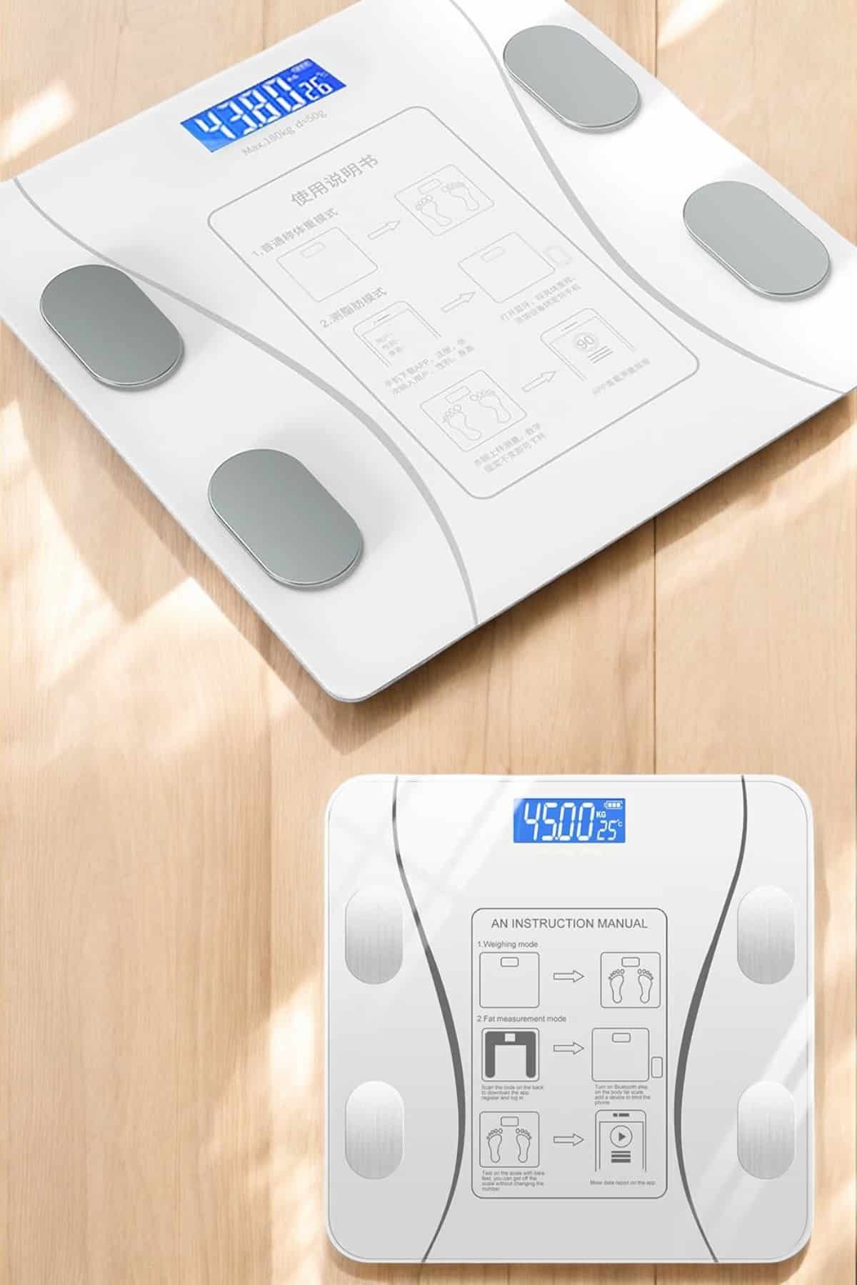 Akıllı Tartı Dijital Baskül Yağ Su Kas Vücut Kitle Kilo Ölçer Tartı - Görsel 5