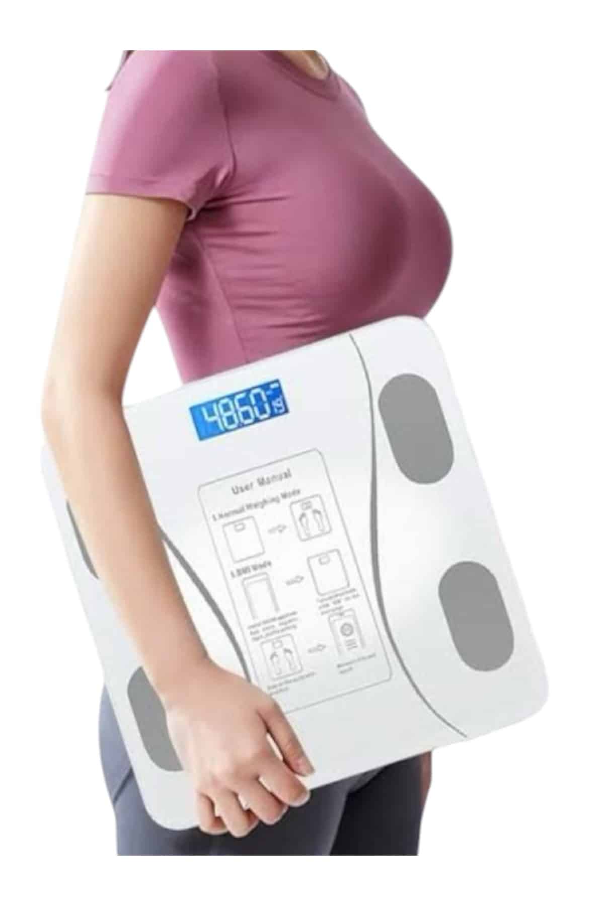 Akıllı Tartı Bluetooth Bağlantılı Yağ Ölçebilen Tartı Yeni Nesil - Görsel 2