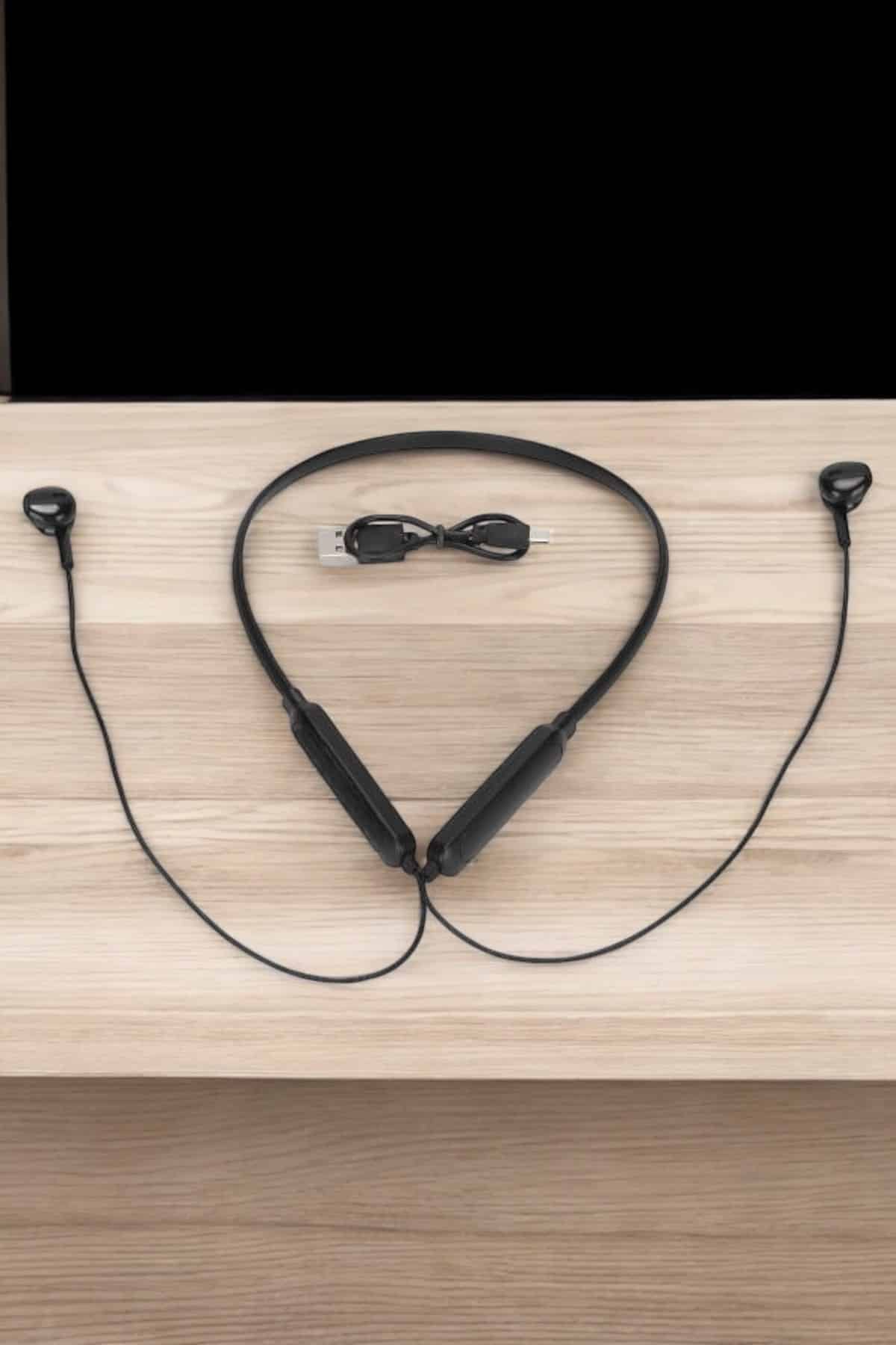 Kablolu Boyun Askılı Dijital Göstergeli Bluetooth Kulaklığı 60 Saat - Görsel 5