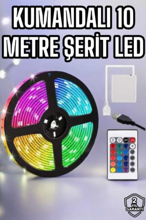 Smart Şerit Led TV Arkası Renkli Kumandalı 10 Metre