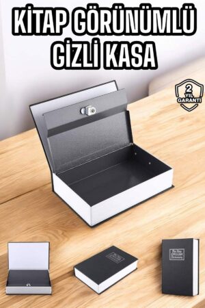 Gizli Kasa İngilizce Sözlüğü Kitap Görünümlü Anahtarlı Gizli Mini Çelik Kasa Kilitli