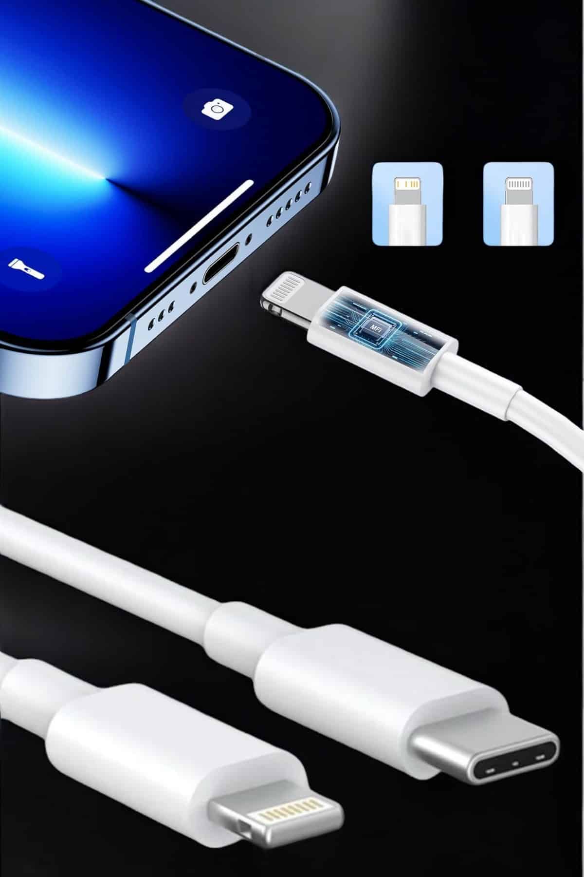 Iphone İOS Uyumlu Hızlı Şarj Kablosu Type C To Lightning 12 13 14 15 Pro Max - Görsel 3