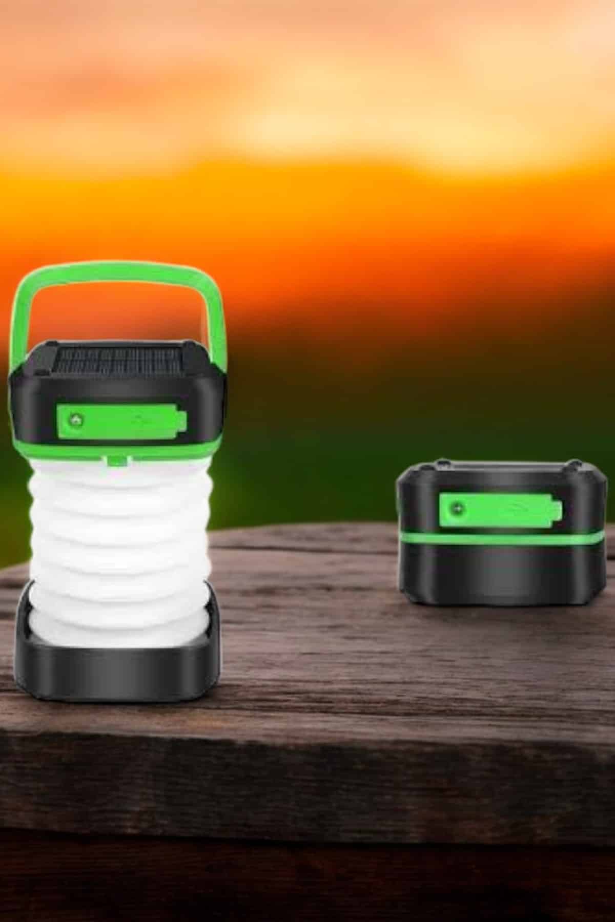 Katlanabilir Kamp Lambası Solar Fener Görünümlü 3 Kademeli Şarjlı - Görsel 2