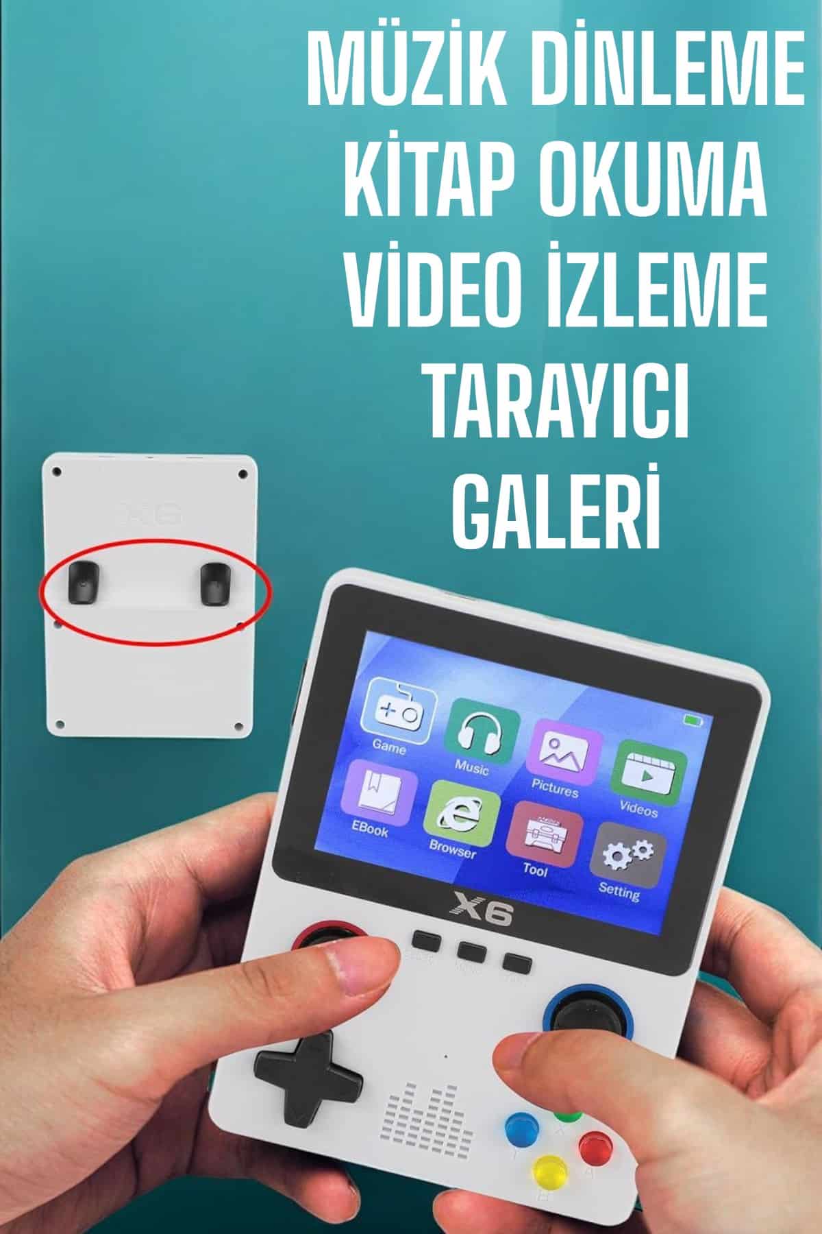 Şarjlı El Atarisi 3.5 İnç Ekran Kitap Okuma Müzik Dinleme Ve Video İzleme - Görsel 5