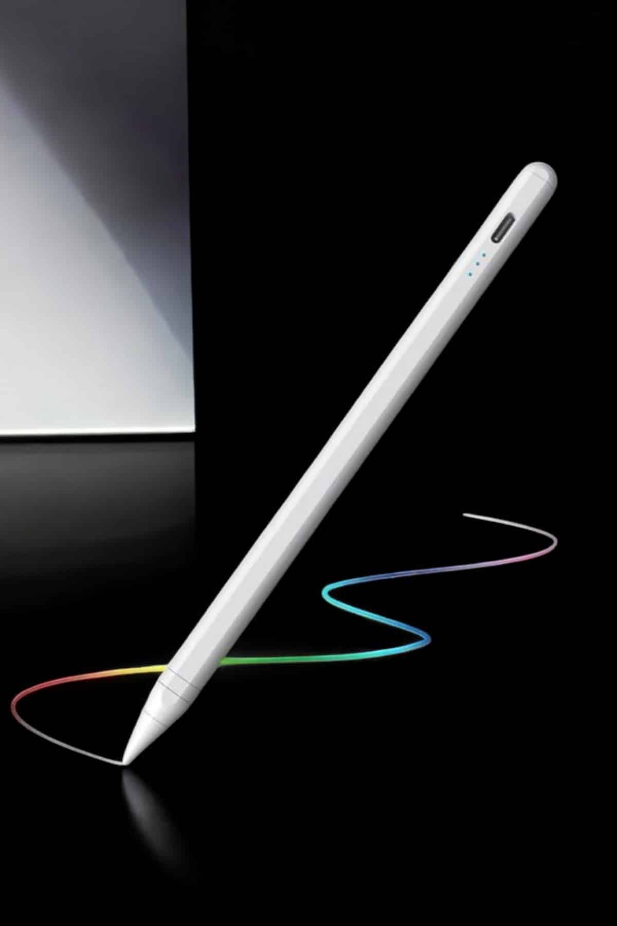 Dokunmatik Kalem Beyaz Şarjlı Yedek Uçlu Android ve İOS Uyumlu - Görsel 2