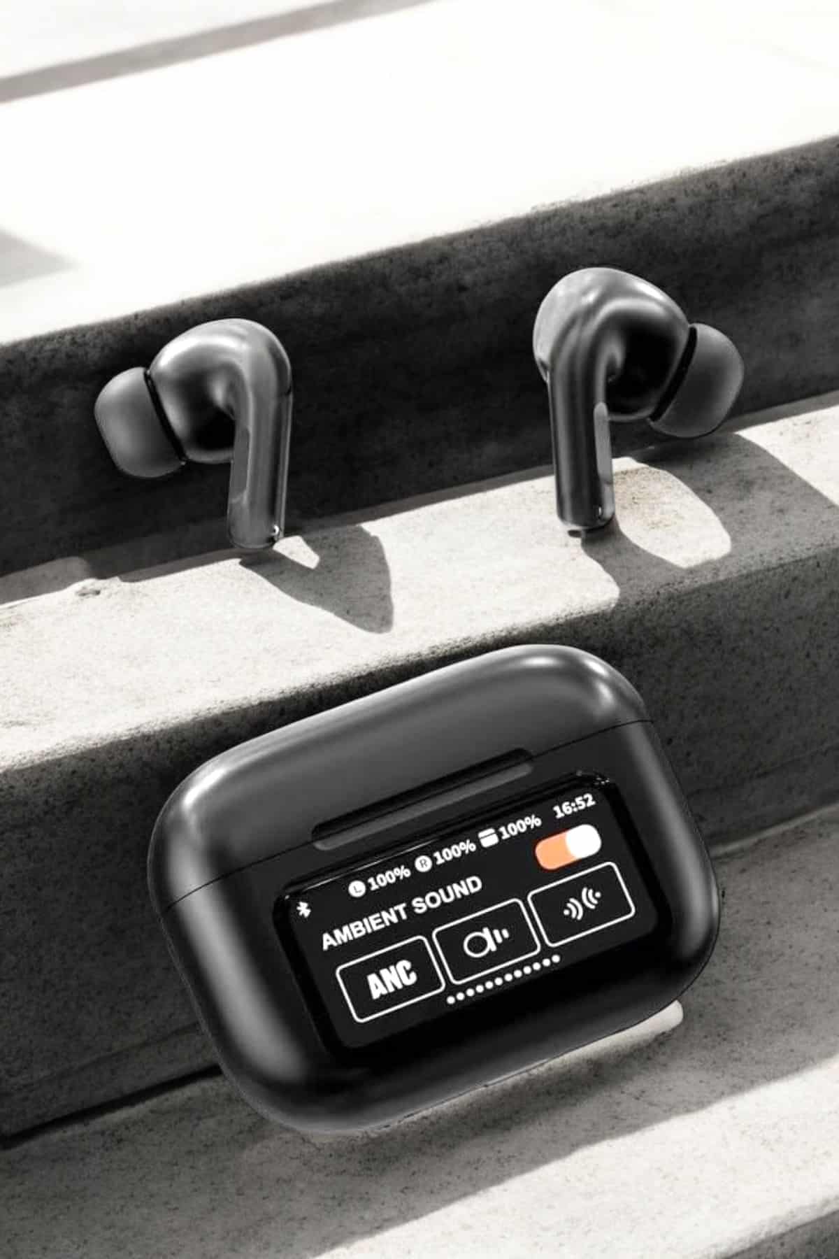 Kablosuz Bluetooth Kulaklık Ekranlı Uzun Şarj Süreli ANC Destekli - Görsel 2