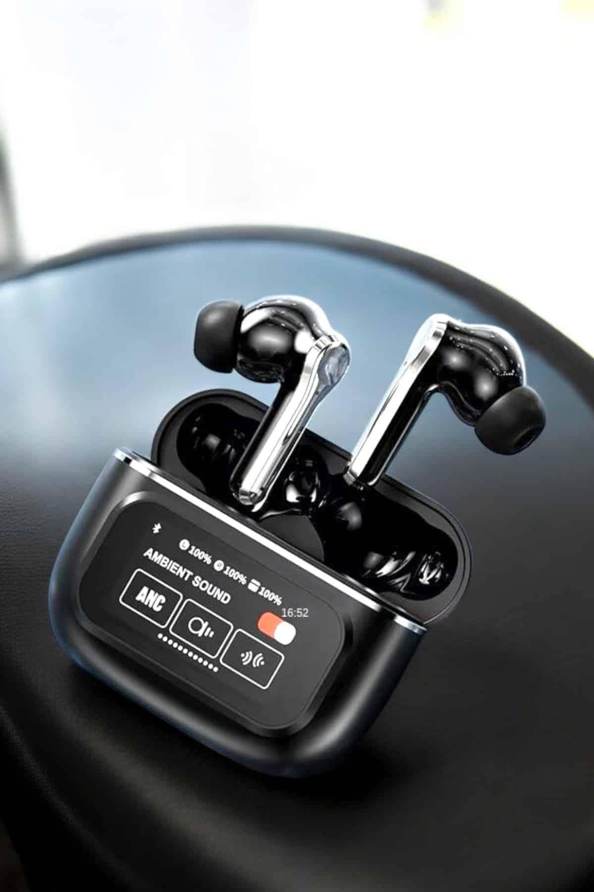 Kablosuz Bluetooth Kulaklık Ekranlı Uzun Şarj Süreli ANC Destekli - Görsel 4