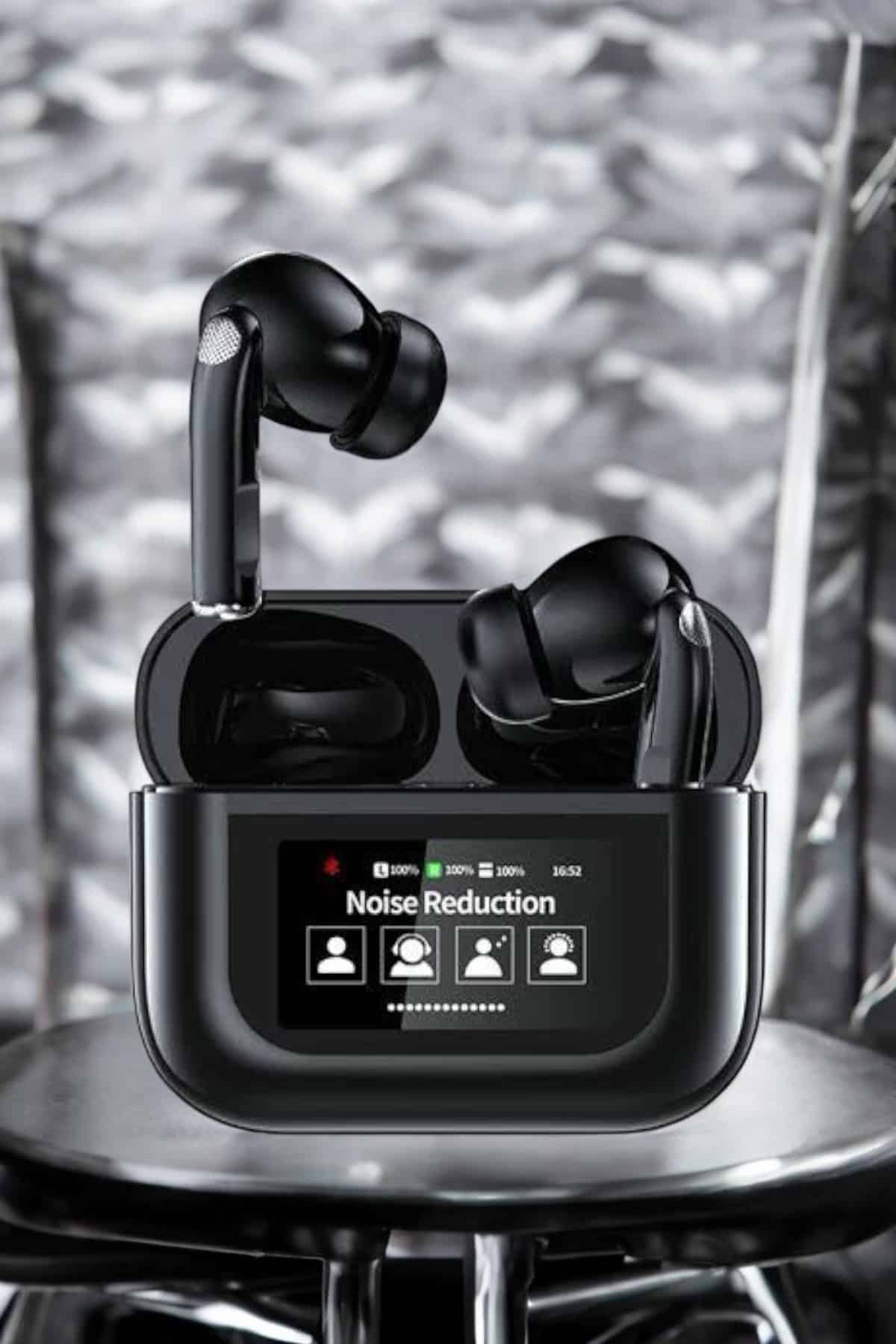 Kablosuz Bluetooth Kulaklık Ekranlı Uzun Şarj Süreli ANC Destekli - Görsel 5