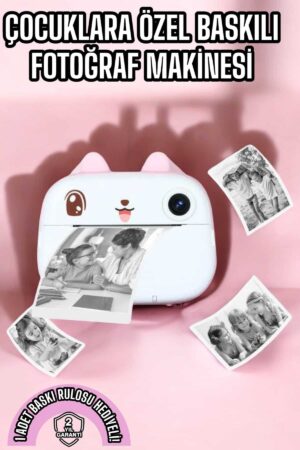 Çocuk Fotoğraf Makinesi Dijital HD Video Rulo Kağıt Baskılı Yazıcı