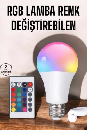 Led Ampul Enerji Dostu RGB Işıklı 100W Led Işık