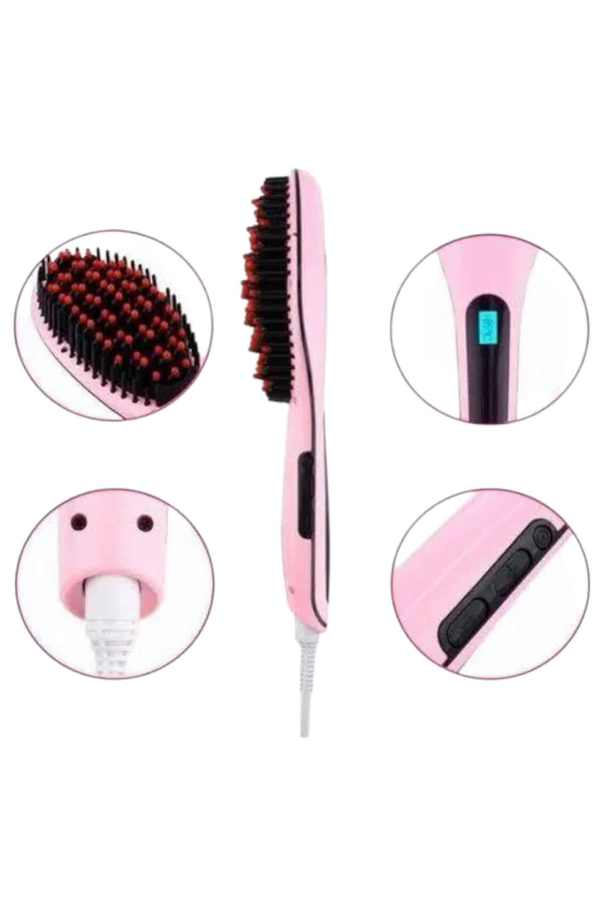 Fön Etkili Saç Düzleştirici Tarak Yıpranma Karşıtı Döner Kablo Isı Ayarlı - Görsel 3