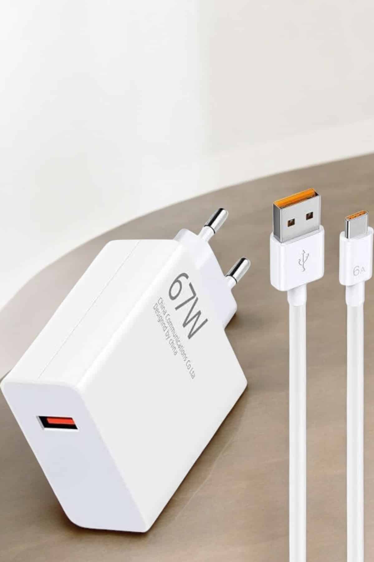 Şarj Aleti 67W Hızlı Şarj Turbo Type-C Uyumlu Şarj Adaptörü Kablosu - Görsel 3