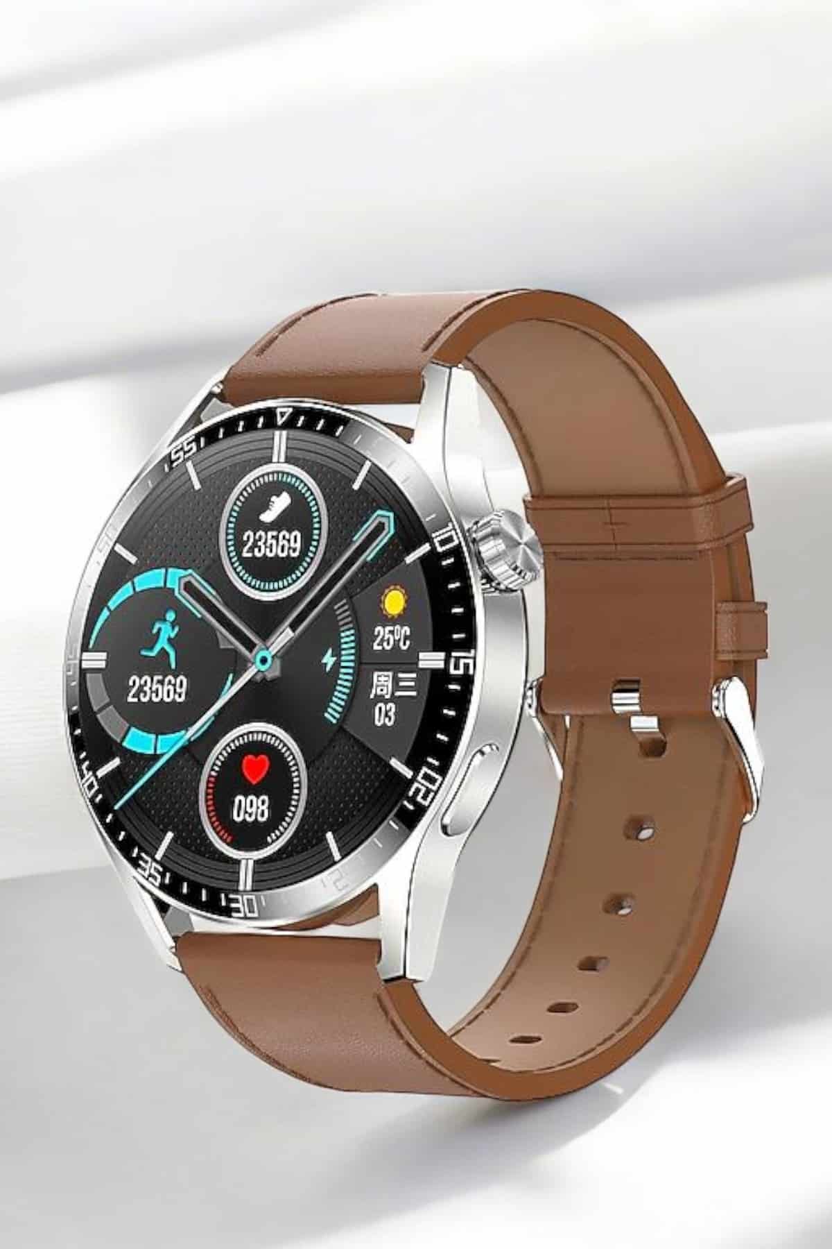 Akıllı Saat Titreşimli Pusula Nabız ve Tansiyon Ölçer NFC Uyumlu - Görsel 3