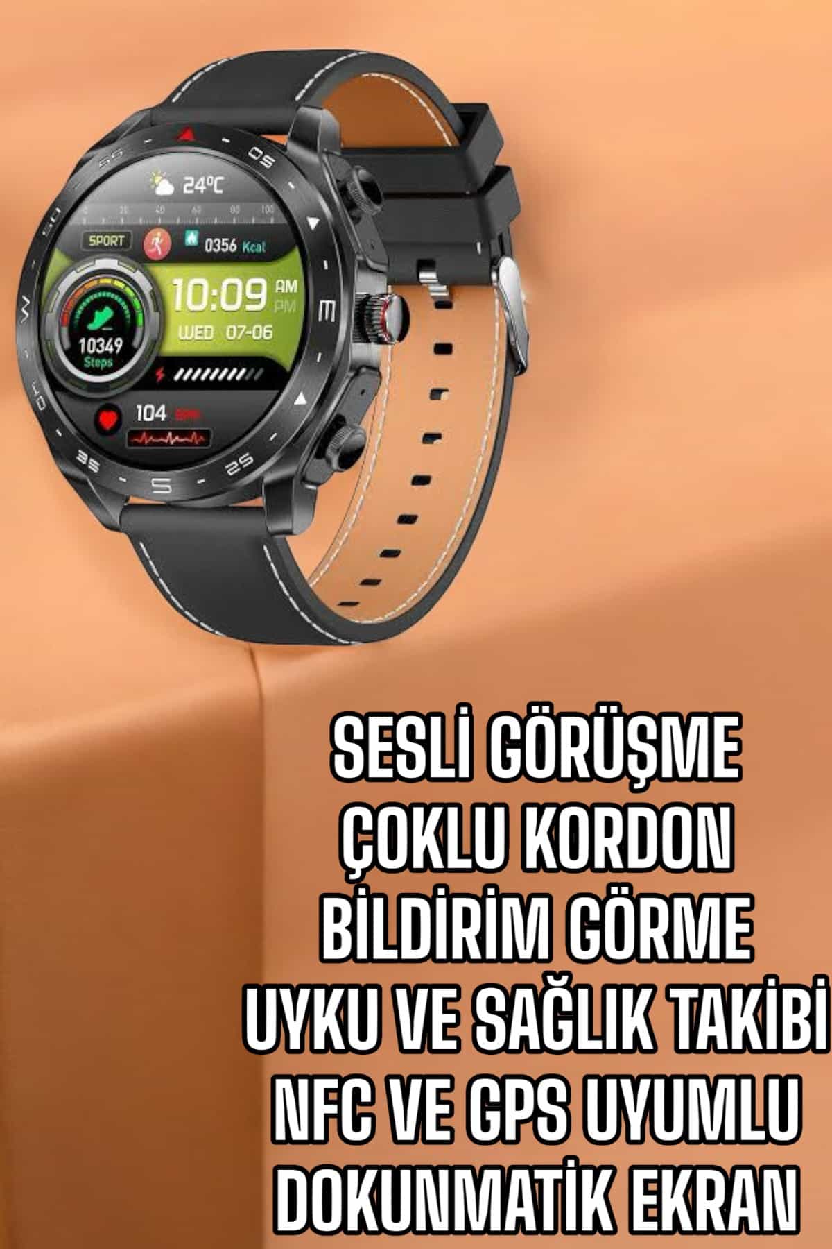 Akıllı Saat Bildirim Görme Sesli Görüşme Çoklu Kordon GPS Takibi - Görsel 2