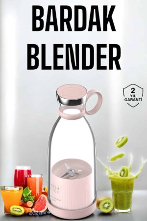 Bardak Blender Smoothie Meyve Sıkacağı Şarjlı Cam Taşınabilir