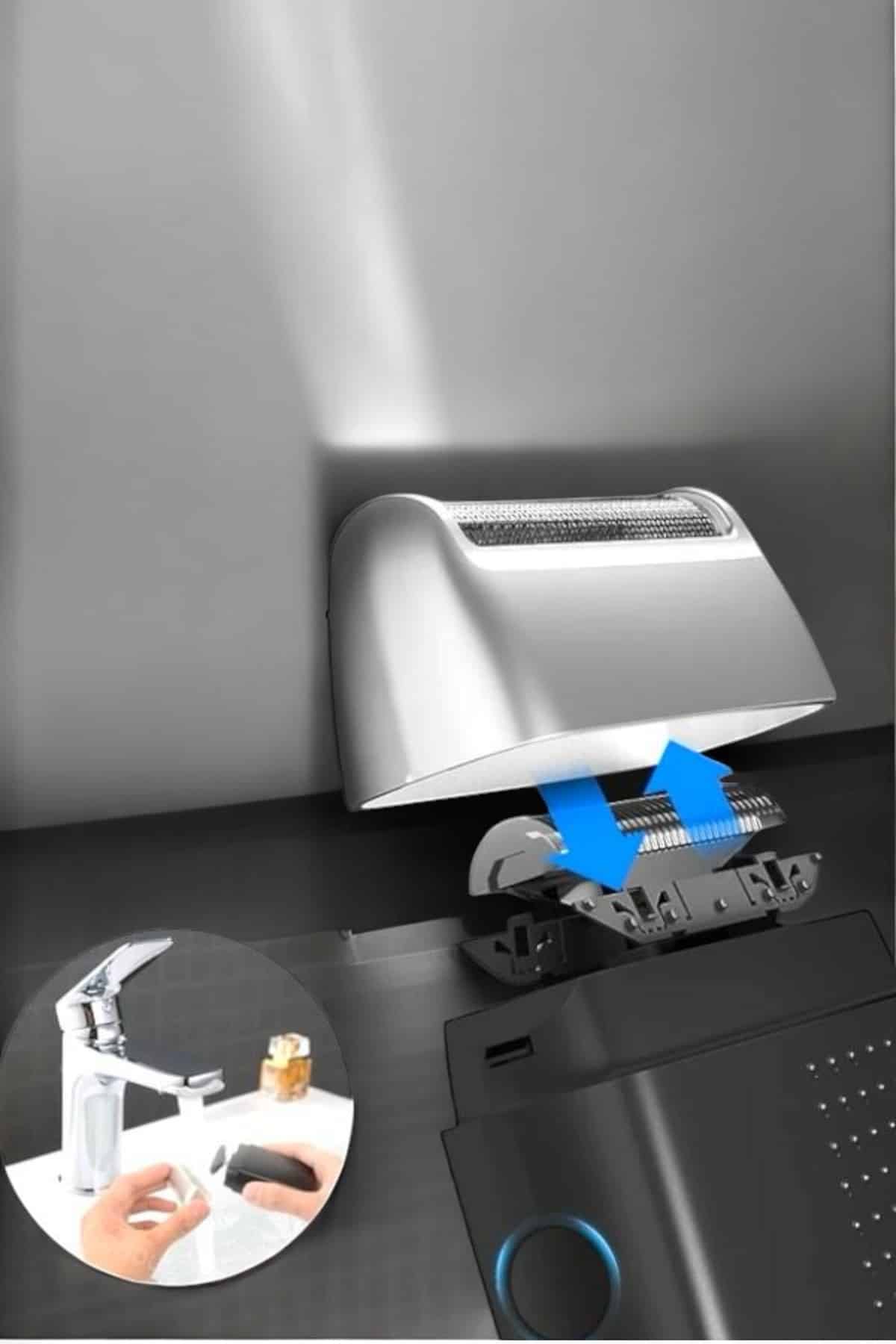 Tıraş Makinesi Islak Ve Kuru Kullanıma Uygun Kablosuz Taşınabilir - Görsel 3