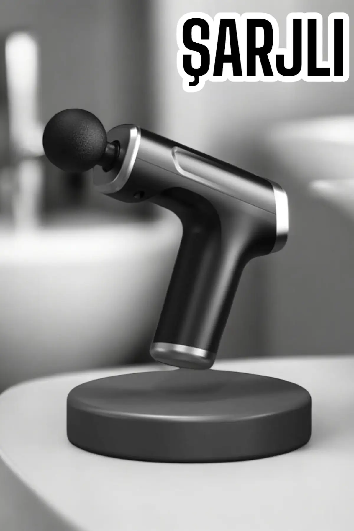 4 Başlıklı Darbeli Şarjlı Masaj Aleti Tabancası Kablosuz - Görsel 3