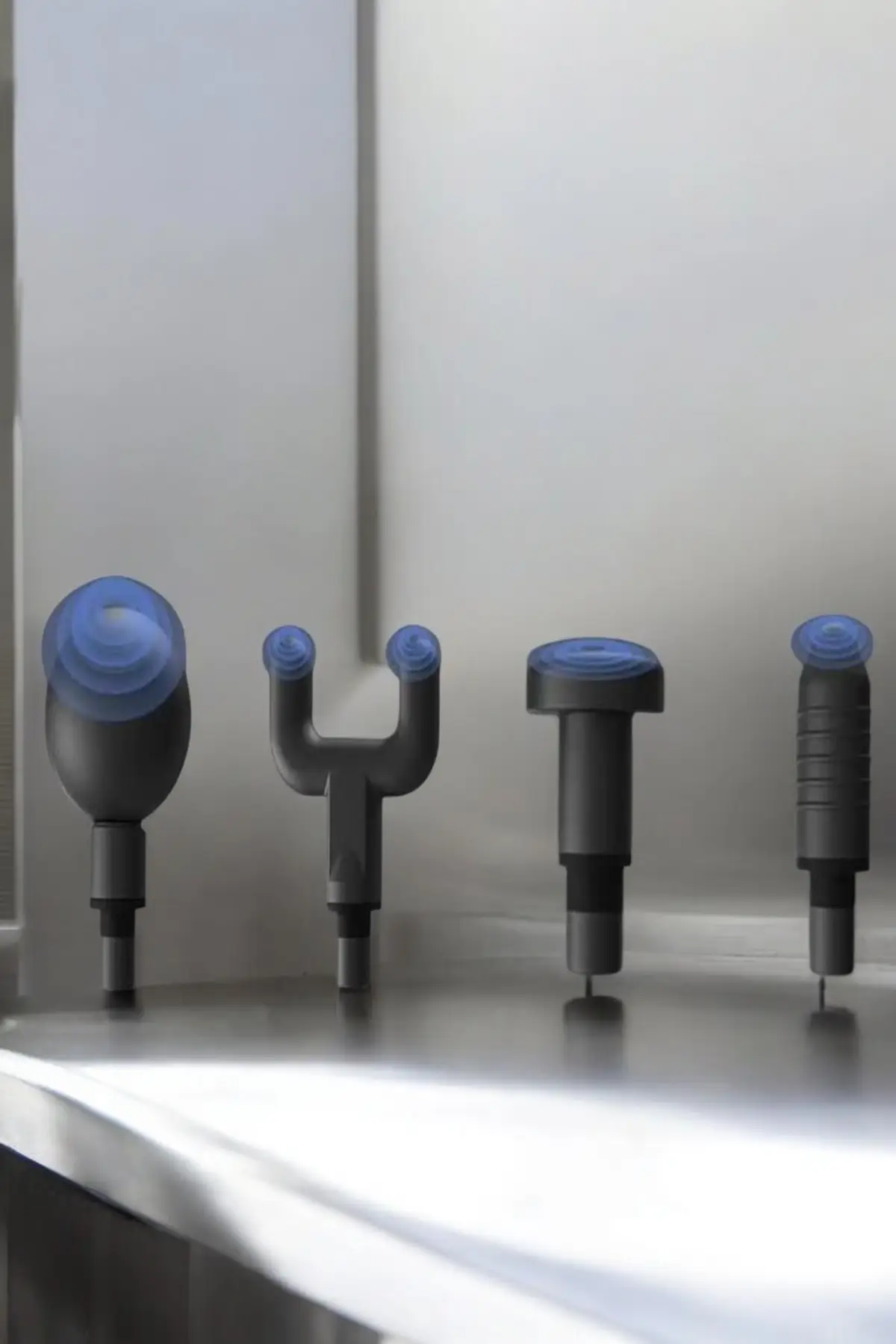 4 Başlıklı Darbeli Şarjlı Masaj Aleti Tabancası Kablosuz - Görsel 5