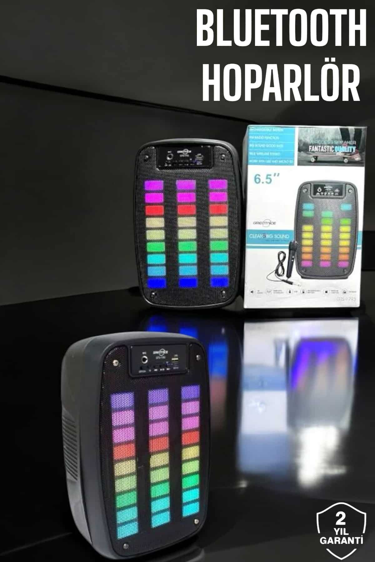 Bluetooth Hoparlör Mikrofonlu Speaker Taşınabilir Şarjlı