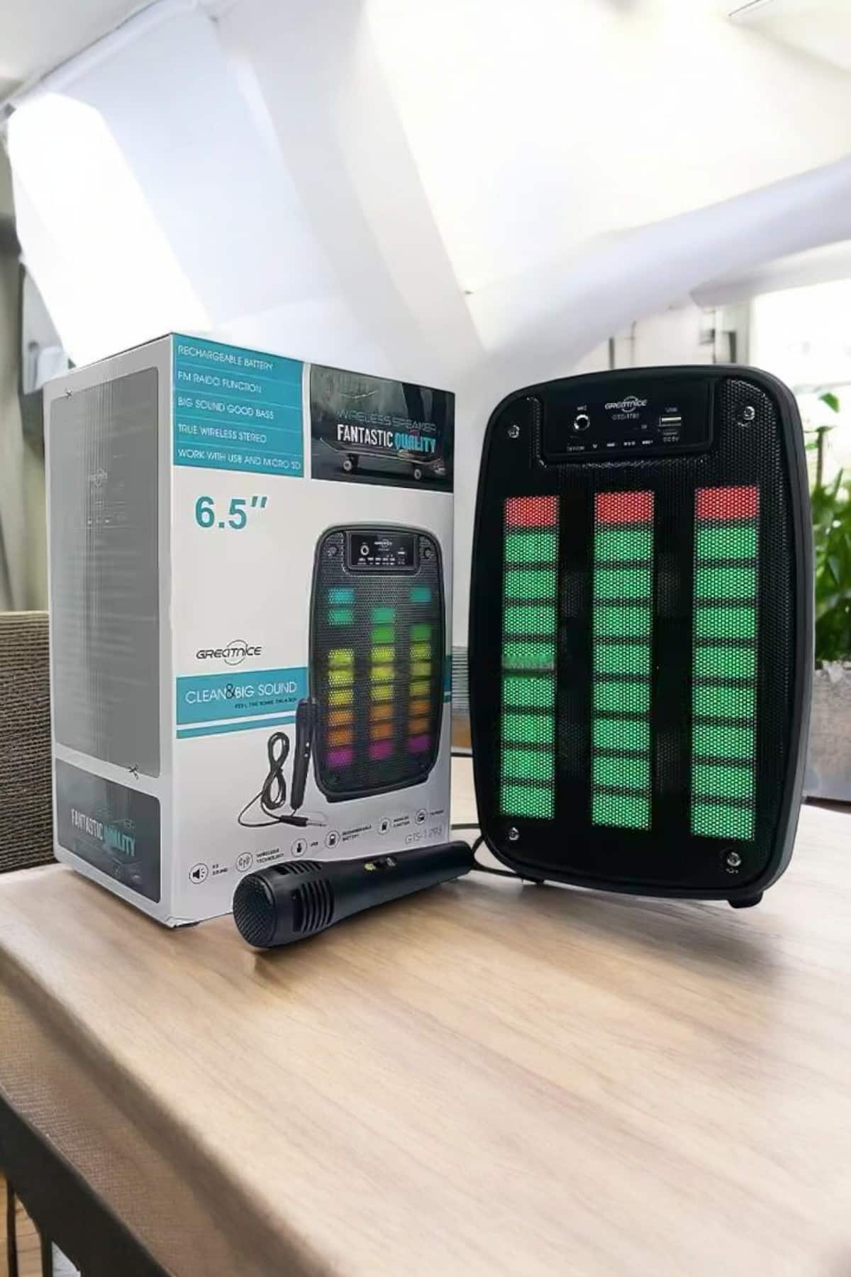 Bluetooth Hoparlör Mikrofonlu Speaker Taşınabilir Şarjlı - Görsel 2