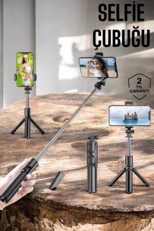 Kumandalı Tripod Telefon Tutucu Selfie Çubuğu 360 Derece Dönebilen