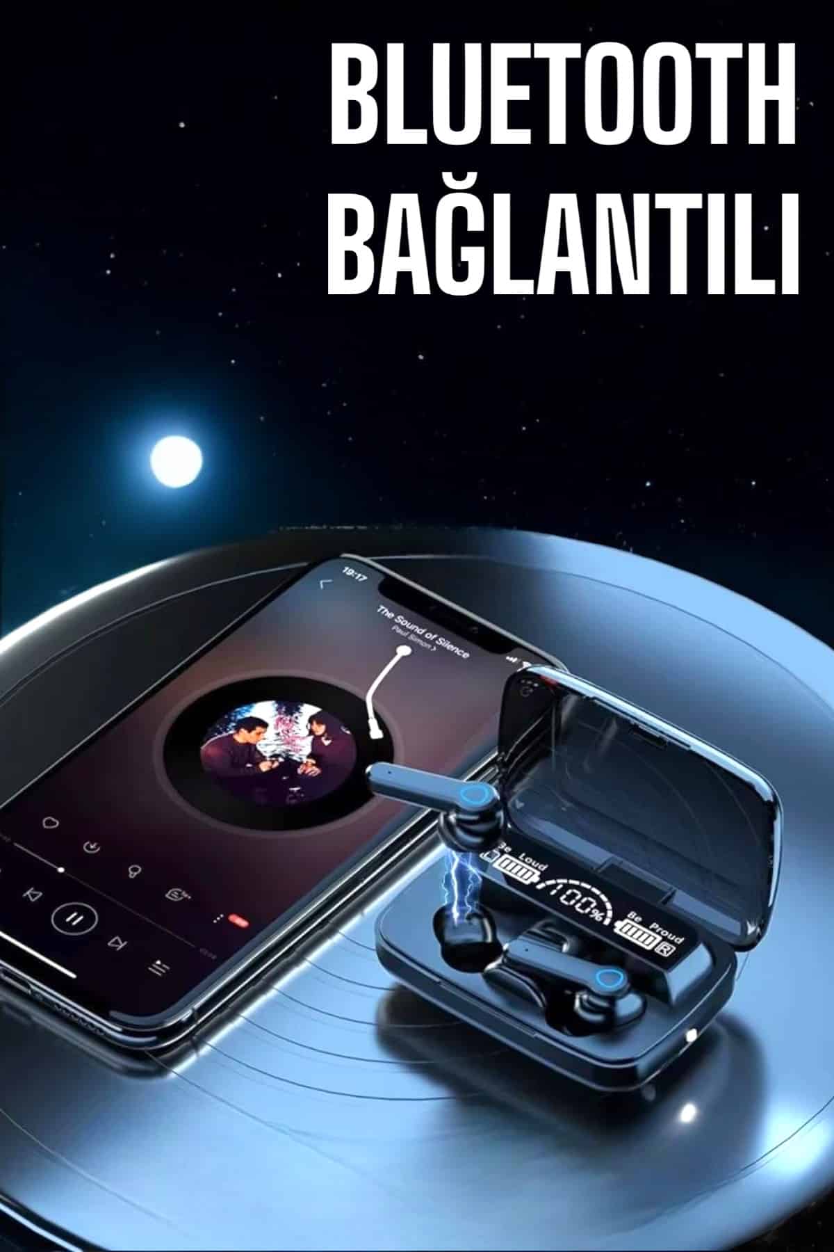 Bluetooth Kulaklık Powerbankli Dijital Göstergeli Dokunmatik Kontrol - Görsel 4