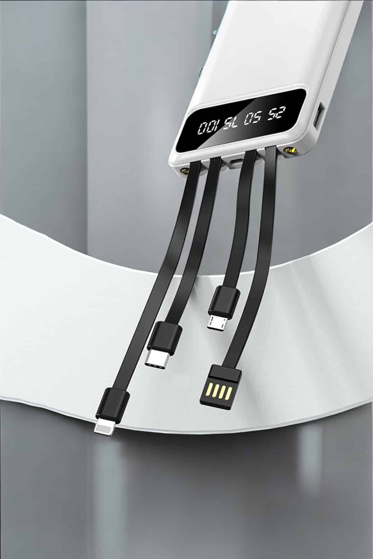 Powerbank 20.000 Mah LCD Ekran USB Lightning Type-C Uyumlu İOS ve Android - Görsel 5