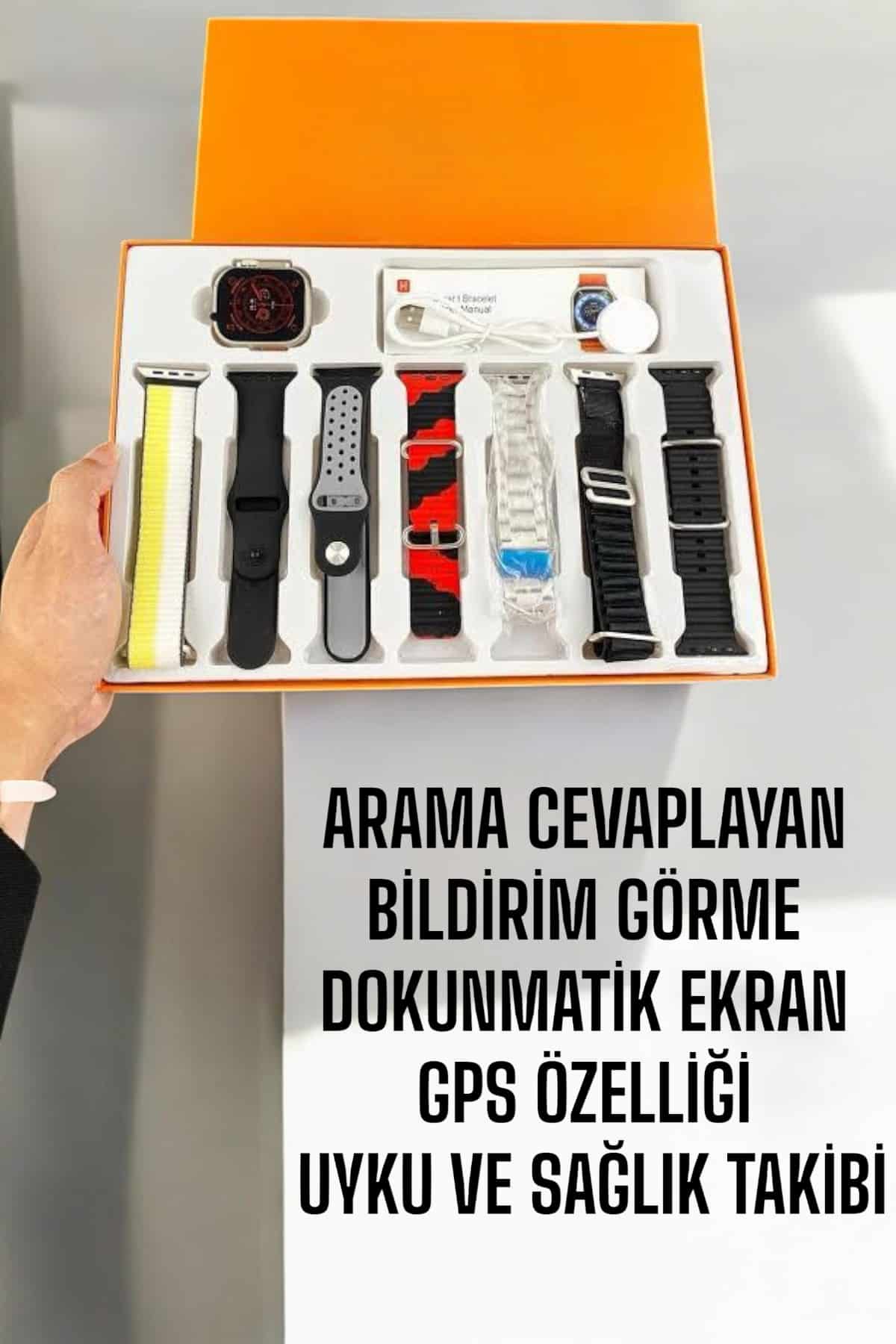 Akıllı Saat 7 Farklı Kordonlu Arama Cevaplayan Bildirim GPS Özelliği - Görsel 4