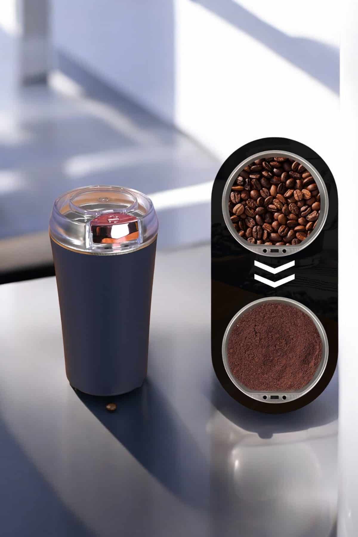 Taşınabilir Kahve & Baharat Öğütücü Kolay Temizlenebilir ve Uzun Ömürlü Paslanmaz Çelik - Görsel 3