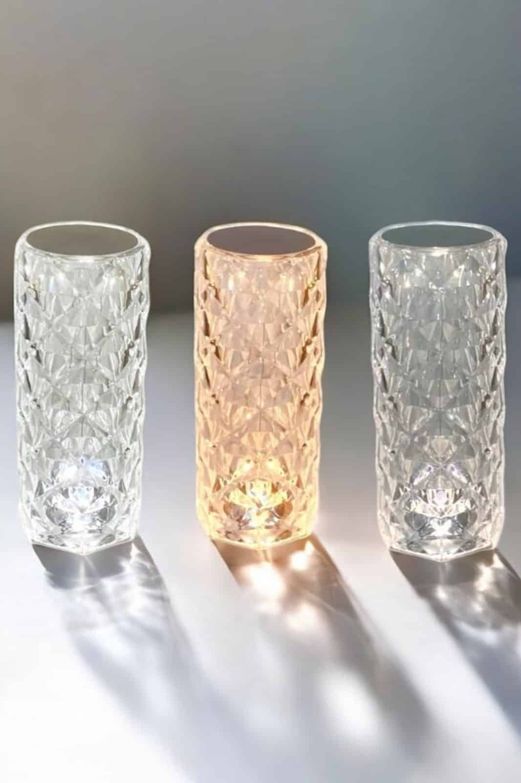 Gece Lambası Kristal Lamba Dokunmatik Şarjlı Hediyelik - Görsel 2