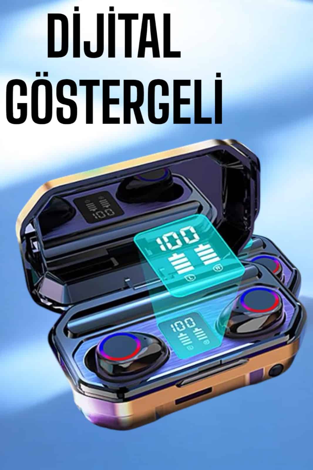 Dijital Göstergeli Bluetooth Bağlantılı Kulaklık Dokunmatik Kontrol - Görsel 2