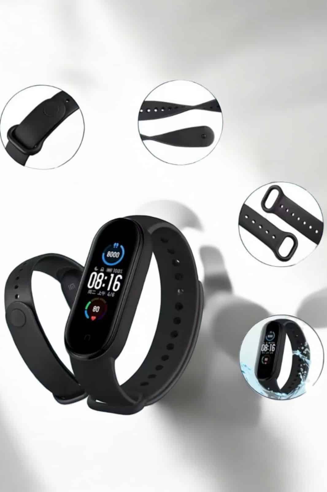 Akıllı Bileklik Su Geçirmez Bileklik Uzun Pil Ömrü ve Hızlı Şarj Özelliği - Görsel 2