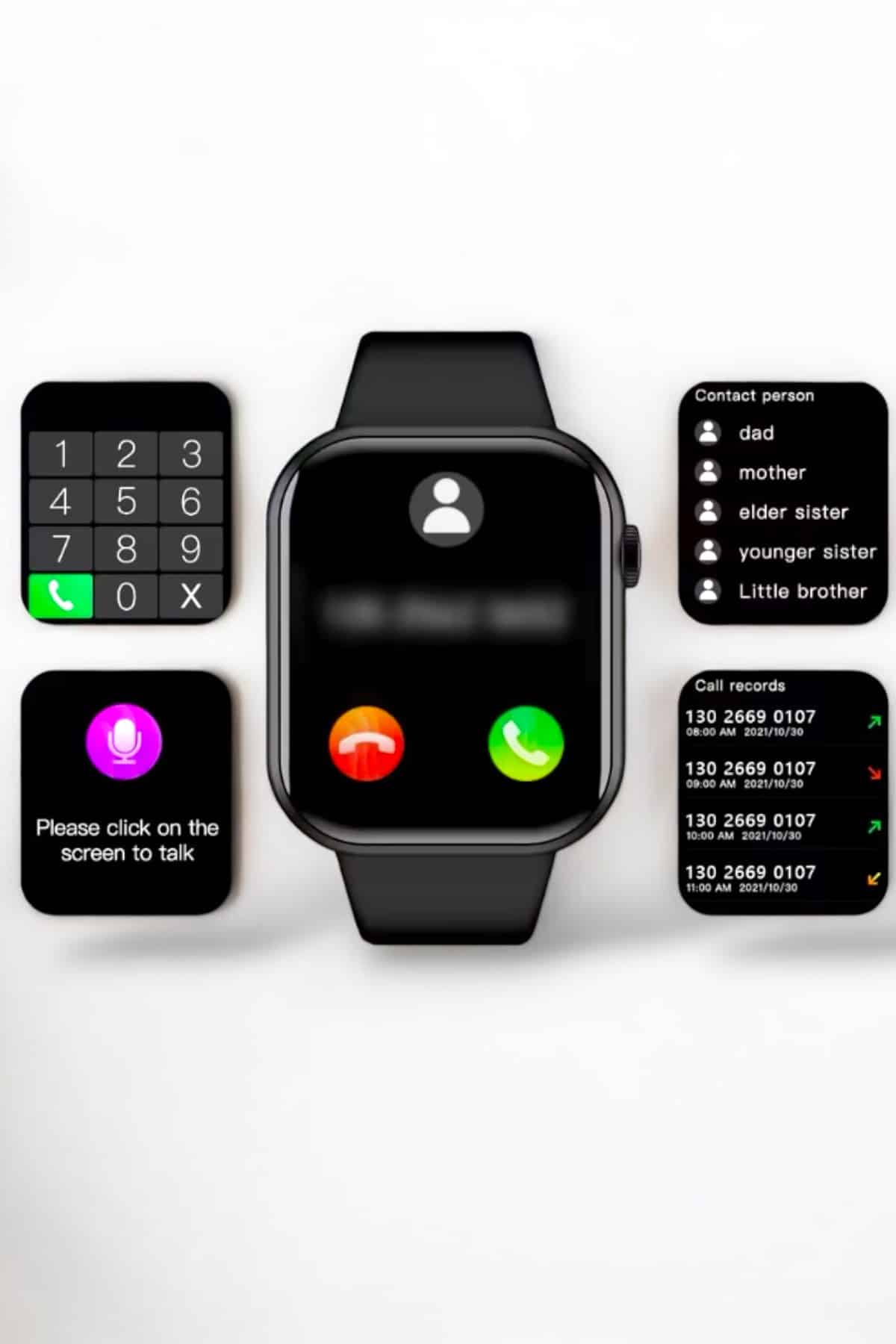 Akıllı Saat Arama Cevaplayan Dokunmatik Ekran Bleutooth Bağlantılı - Görsel 5