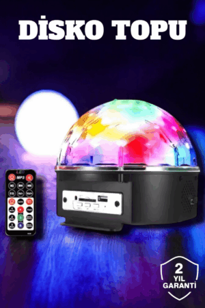 Bluetooth ve Uzaktan Kumandalı Çok Renkli Masaüstü Disko Topu
