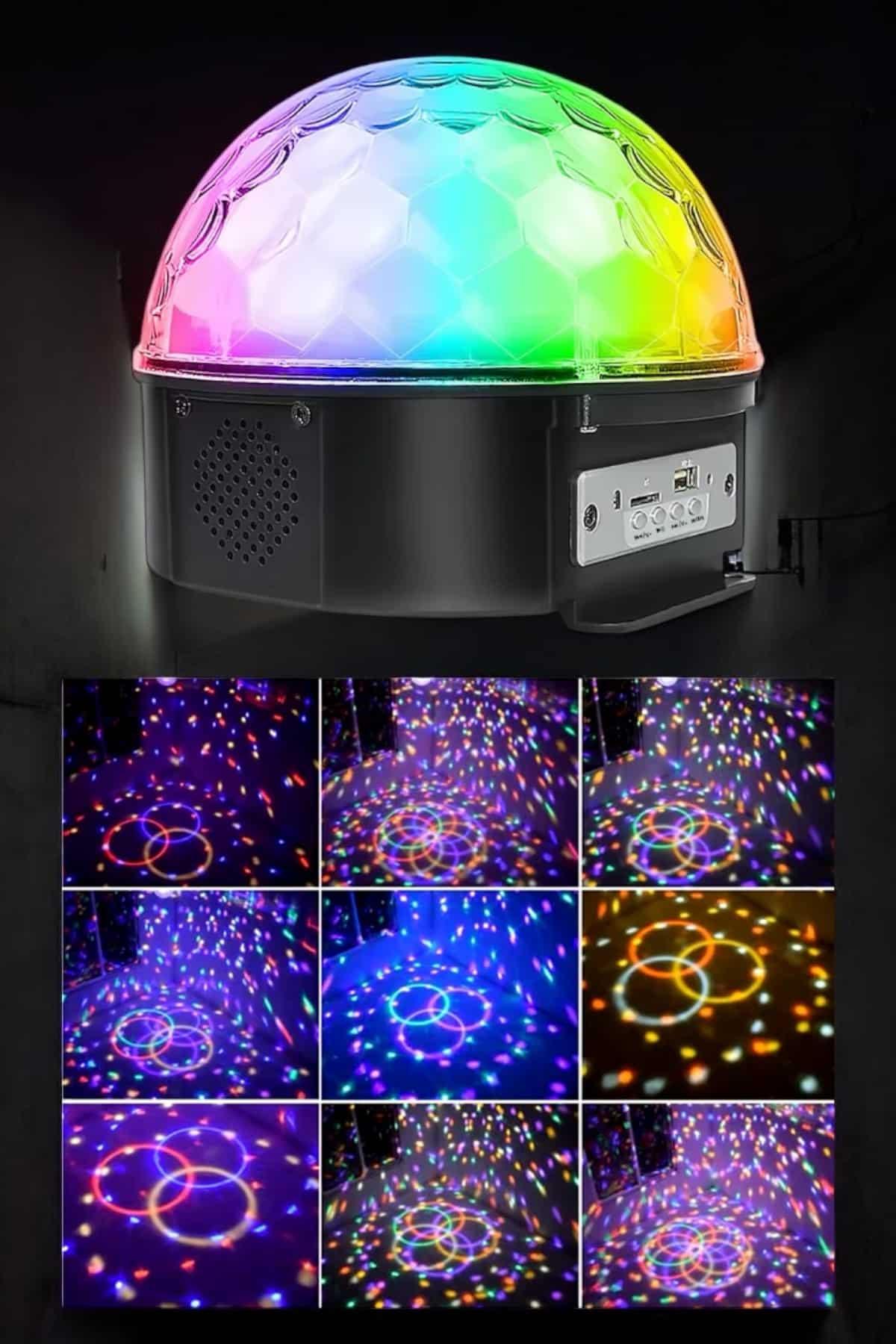 Bluetooth ve Uzaktan Kumandalı Çok Renkli Masaüstü Disko Topu - Görsel 2