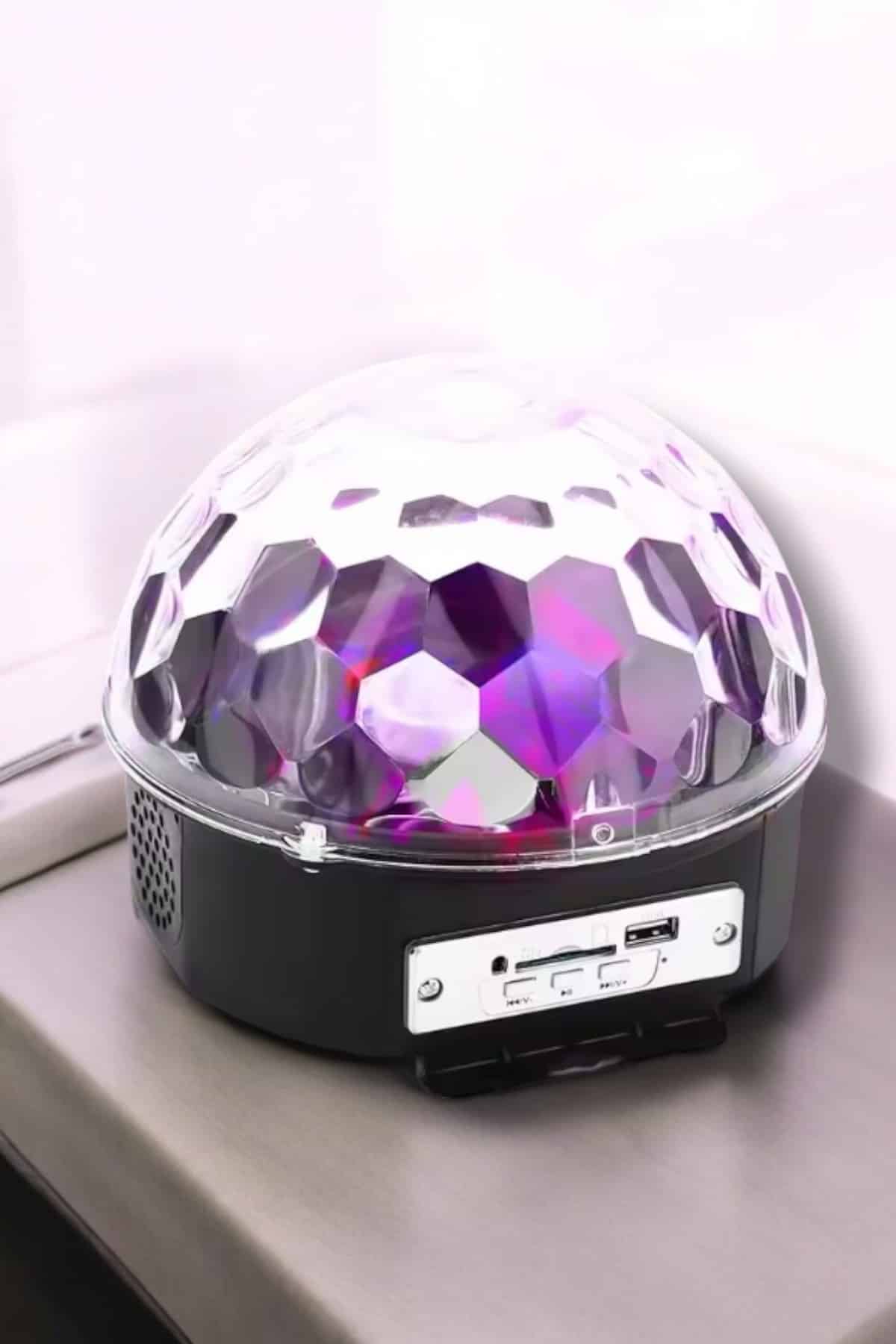 Bluetooth ve Uzaktan Kumandalı Çok Renkli Masaüstü Disko Topu - Görsel 5