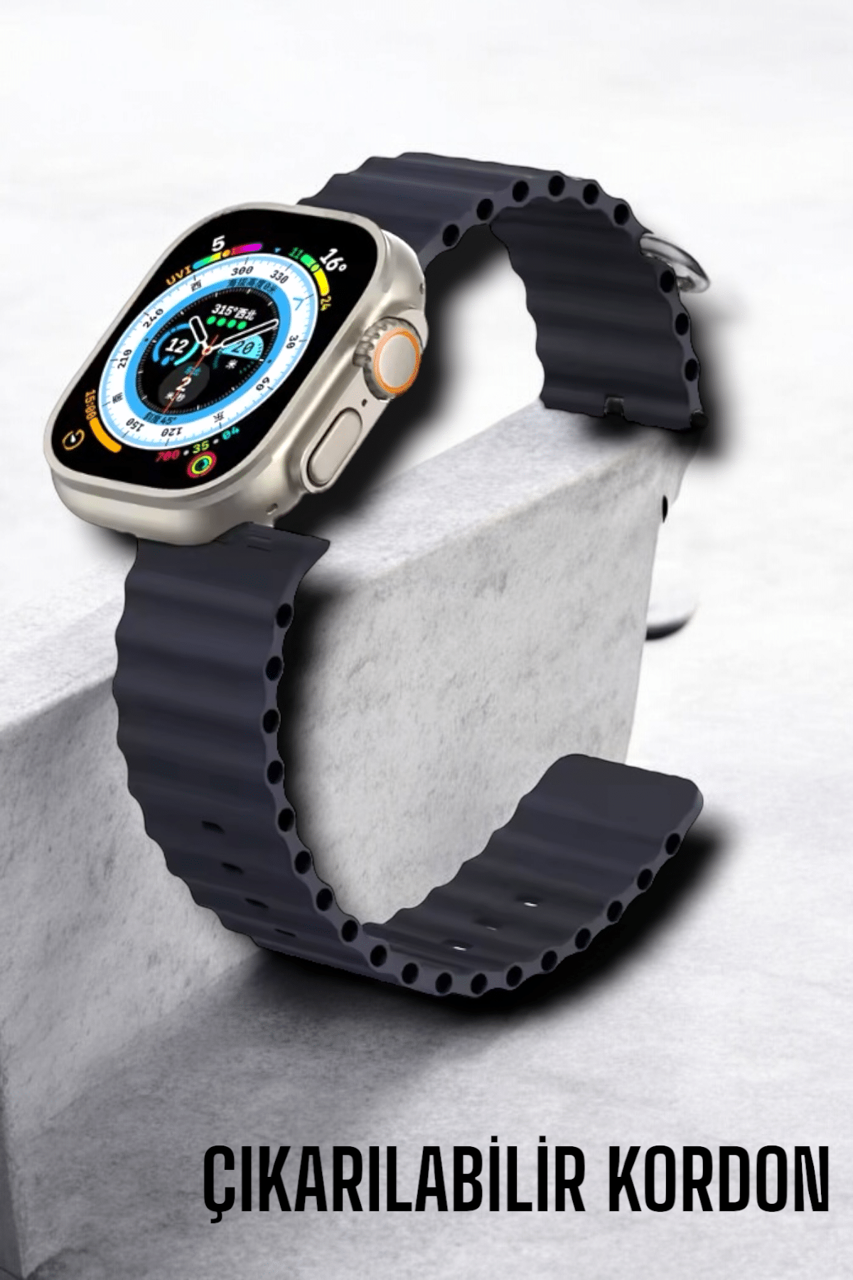 Bluetooth Bağlantılı Nabız Kan Basıncı Oksijen Ölçer Akıllı Saat - Görsel 4