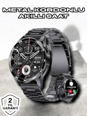 NFC ve Kablosuz Şarjlı Akıllı Saat EKG Nabız & Spor Modları ile iOS ve Android Uyumlu