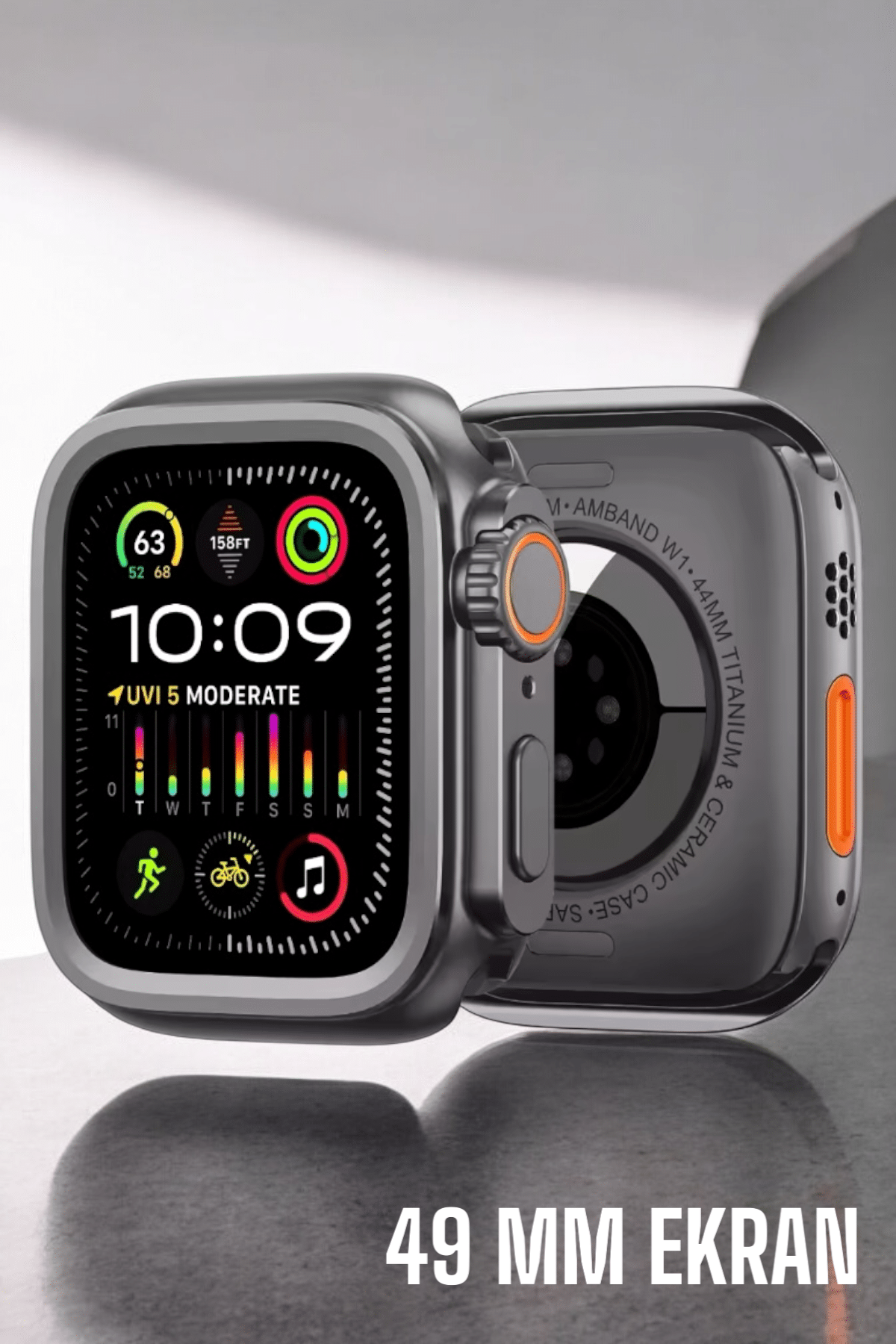 45 MM Gri Kasa Ultra Akıllı Saat Sesli Görüşme Sağlık Takibi Suya Dayanıklı - Görsel 3