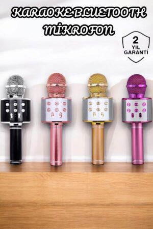 Şarjlı ve Uzun Pil Ömürlü Karaoke Mikrofon USB Bellek Destekli Profesyonel Ses