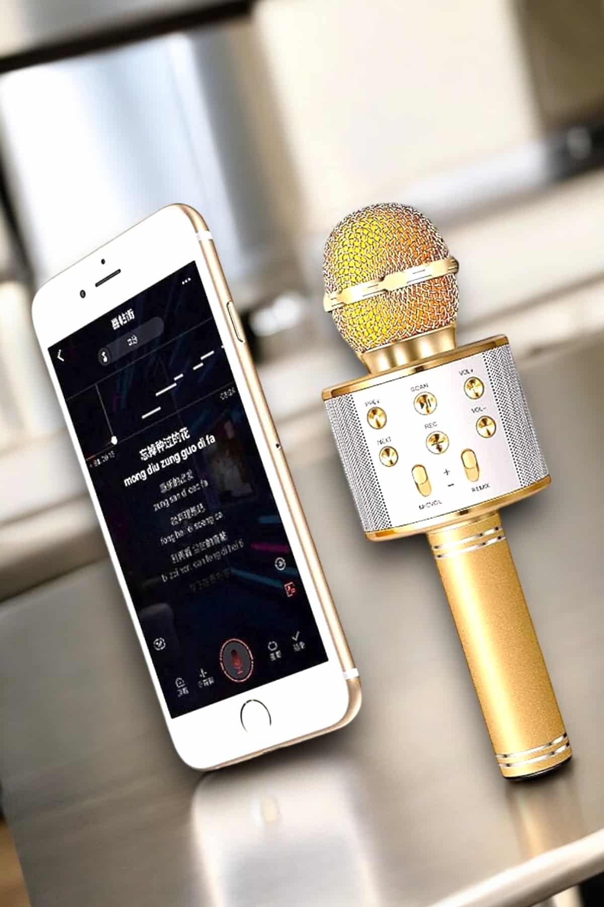 Şarjlı ve Uzun Pil Ömürlü Karaoke Mikrofon USB Bellek Destekli Profesyonel Ses - Görsel 2